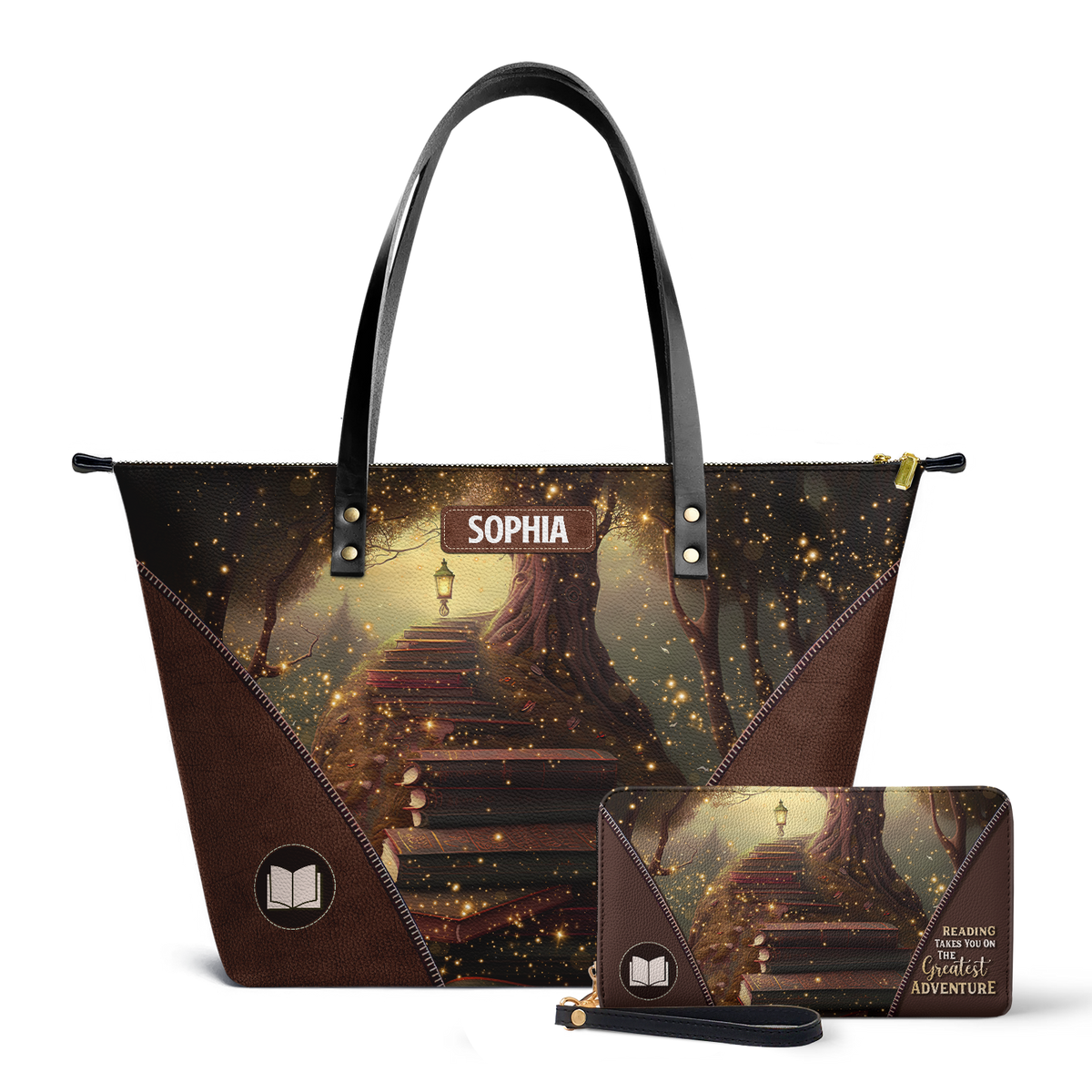 Reading Takes You On The Greatest Adventure TTRZ28106179BY Leather Tote Bag