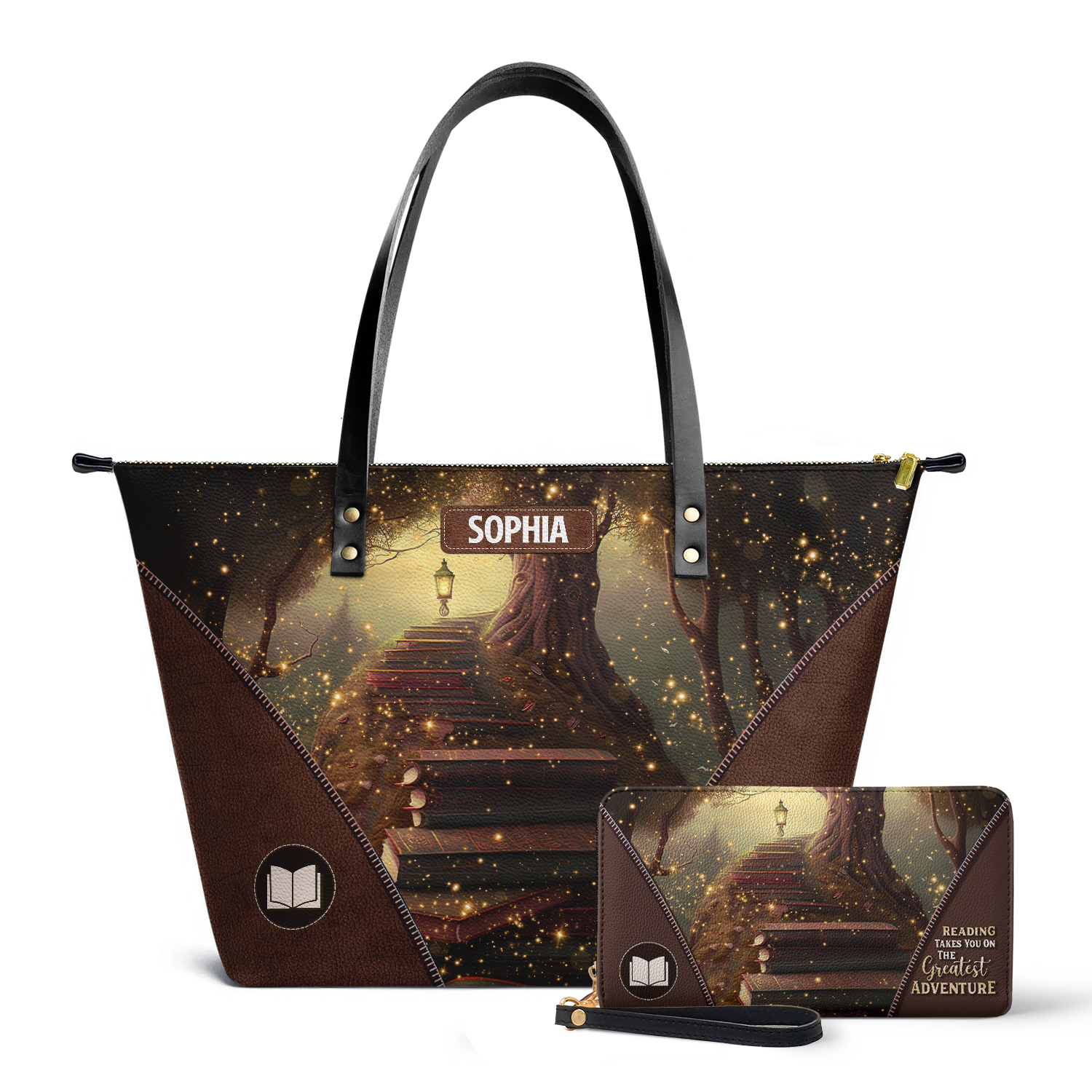 Reading Takes You On The Greatest Adventure TTRZ28106179BY Leather Tote Bag