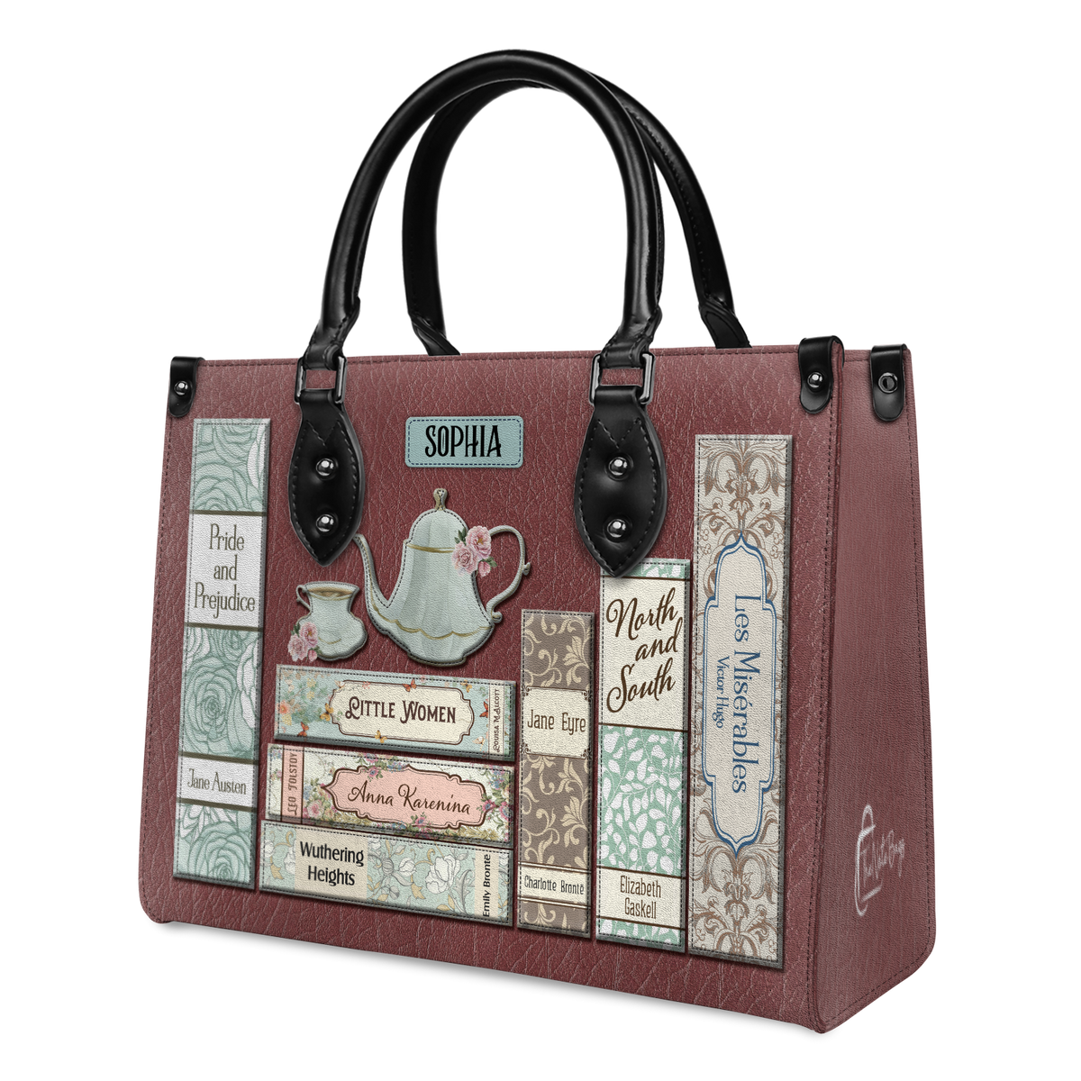 Black Interior -  Romance Books HHRZ25100436XF Leather Bag