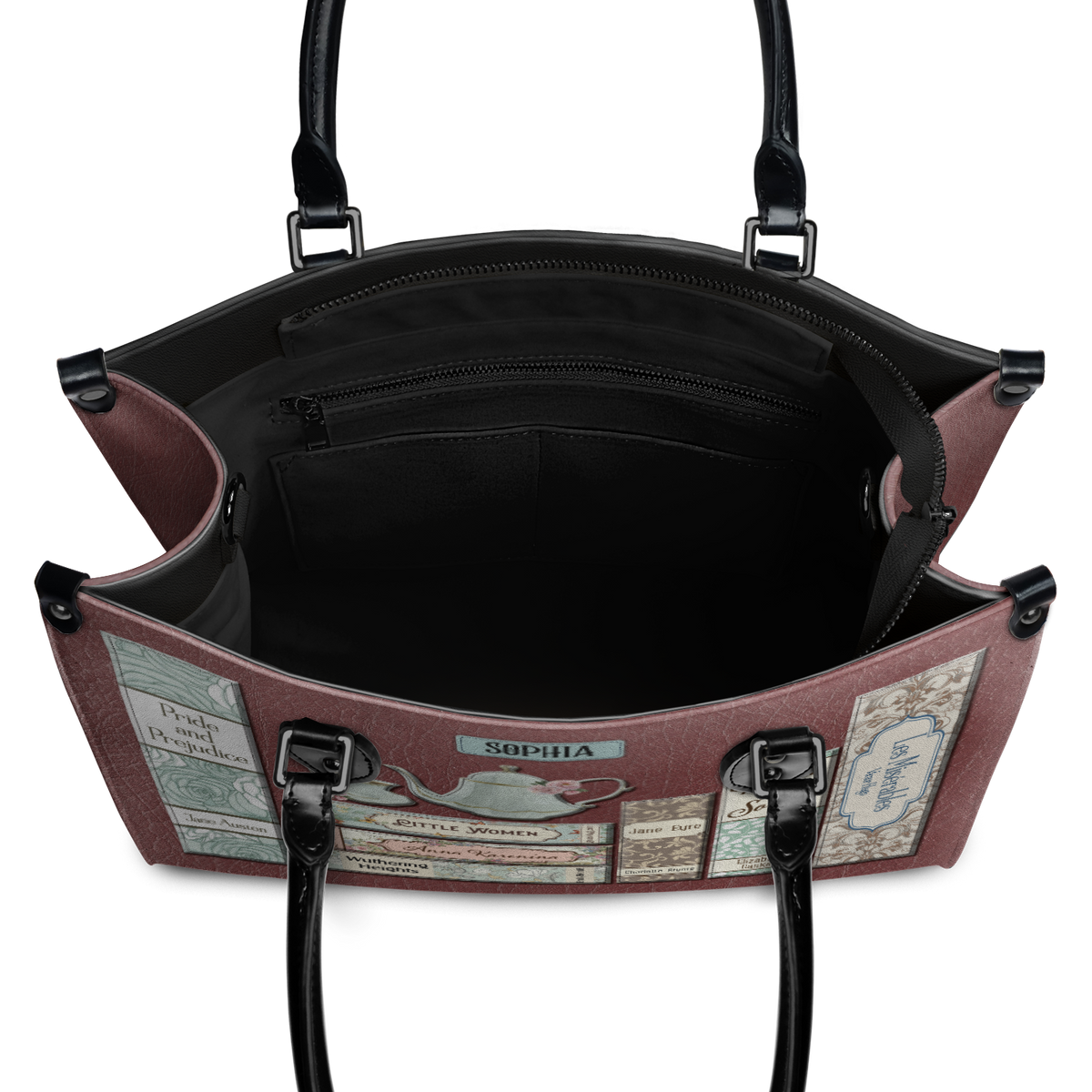 Black Interior -  Romance Books HHRZ25100436XF Leather Bag