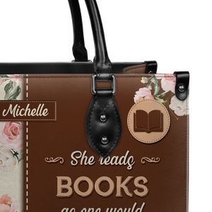 Black Interior -  She Reads Books As One Would Breathe The Air To Fill Up And Live HHRZ03083765SS Leather Bag