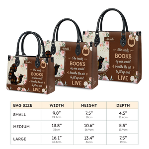 Black Interior -  She Reads Books As One Would Breathe The Air To Fill Up And Live HHRZ03083765SS Leather Bag