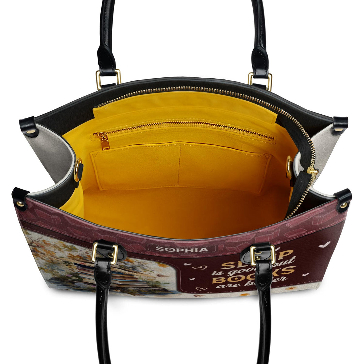 Sleep Is Good But Books Are Better HTRZ20111807BK Leather Bag