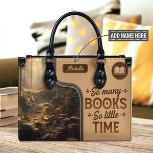 Black Interior -  So Many Books So Little Time HTRZ20119028QF Leather Bag