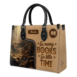 Black Interior -  So Many Books So Little Time HTRZ20119028QF Leather Bag