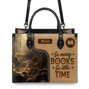 Black Interior -  So Many Books So Little Time HTRZ20119028QF Leather Bag