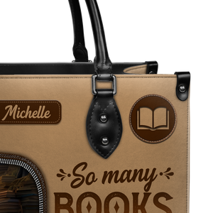 Black Interior -  So Many Books So Little Time HTRZ20119028QF Leather Bag