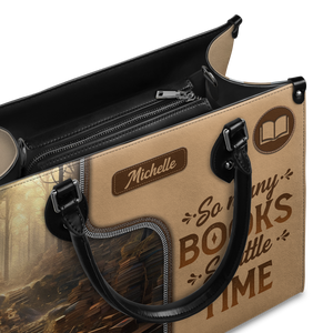 Black Interior -  So Many Books So Little Time HTRZ20119028QF Leather Bag