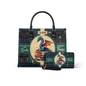 Black Interior -  Thats What I Do I Read Books And I Know Things HHAY1802002A Leather Bag