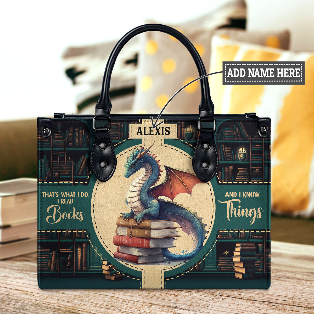Black Interior -  Thats What I Do I Read Books And I Know Things HHAY1802002A Leather Bag