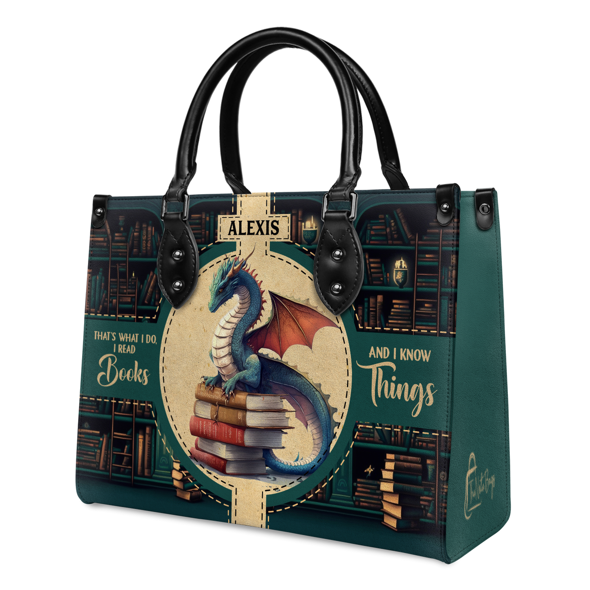 Black Interior -  Thats What I Do I Read Books And I Know Things HHAY1802002A Leather Bag