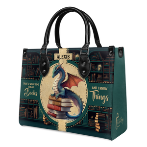 Black Interior -  Thats What I Do I Read Books And I Know Things HHAY1802002A Leather Bag