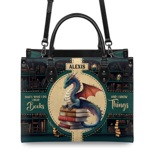 Black Interior -  Thats What I Do I Read Books And I Know Things HHAY1802002A Leather Bag