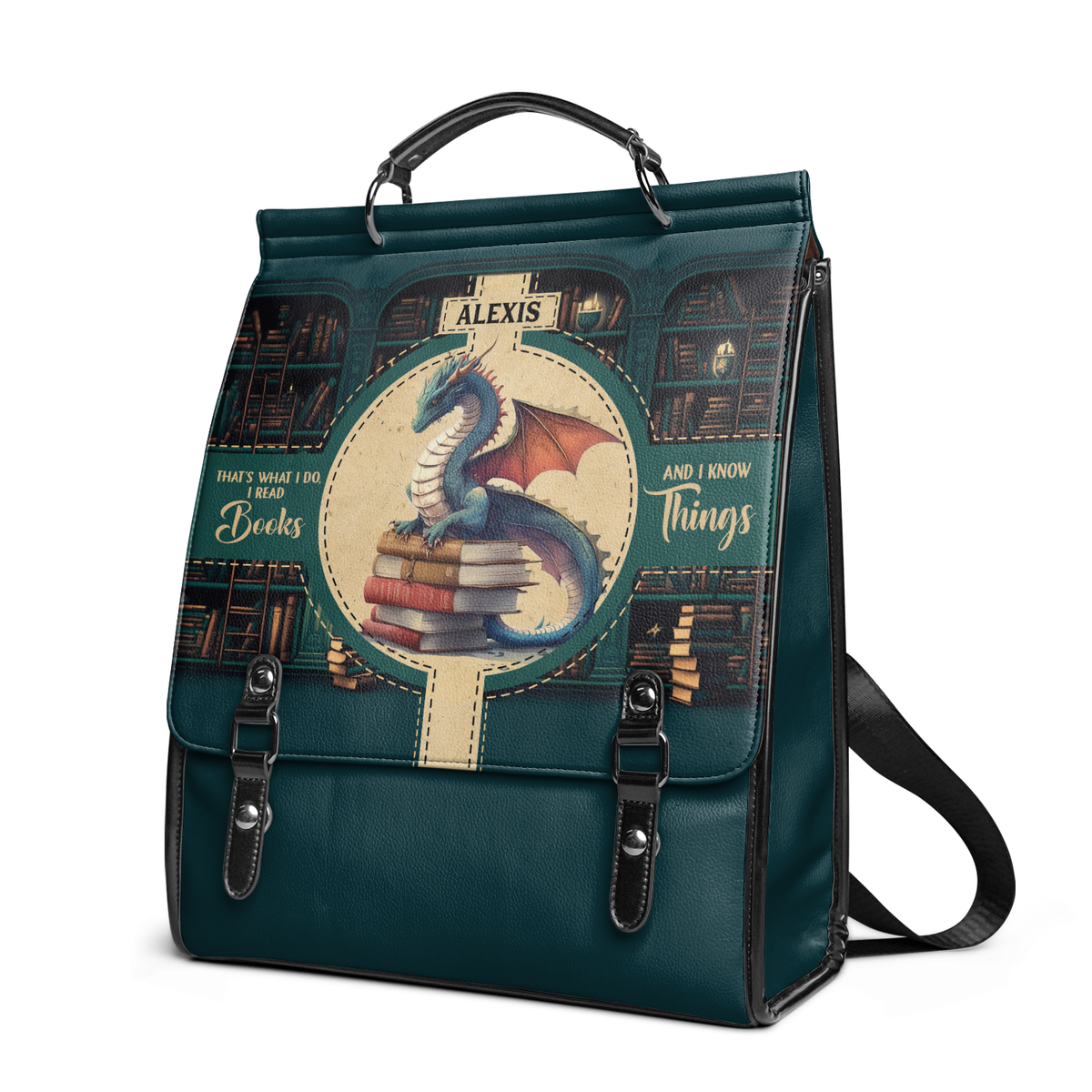 Thats What I Do I Read Books And I Know Things NNRZ12018617WM Leather Backpack