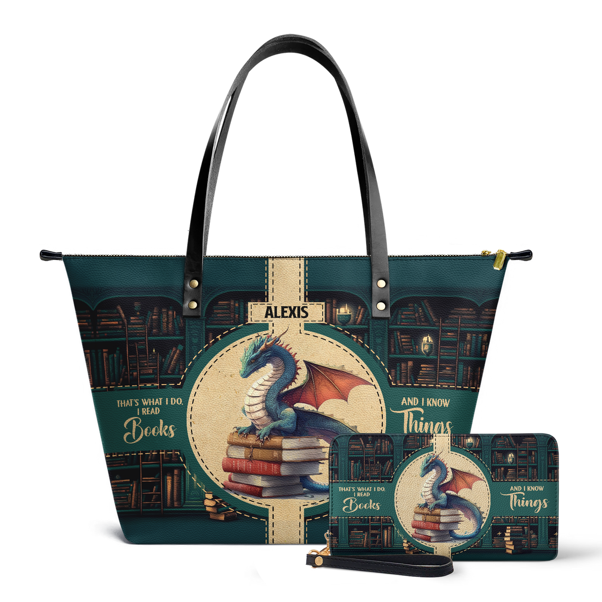 Thats What I Do I Read Books And I Know Things TTRZ28107059LD Leather Tote Bag