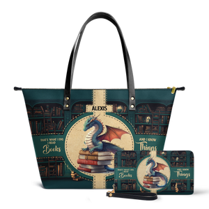 Thats What I Do I Read Books And I Know Things TTRZ28107059LD Leather Tote Bag