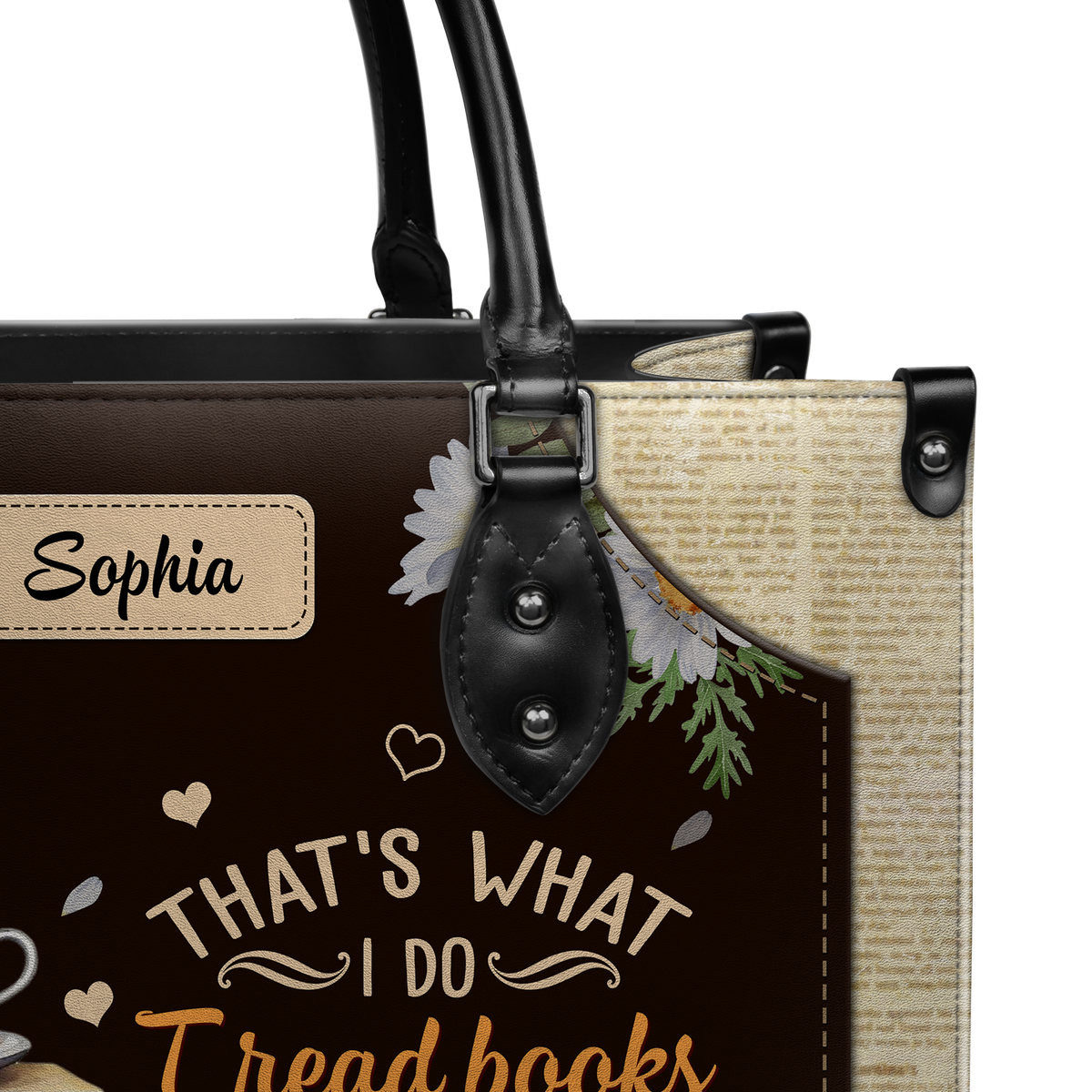 Black Interior -  Thats What I Do I Read Books I Drink Tea And I Know Things HTRZ20116242WK Leather Bag
