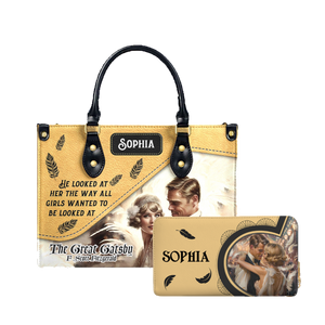 The Great Gatsby F Scott Fitzgerald The Way He Looks At Her leather bag and matching zip around wallet