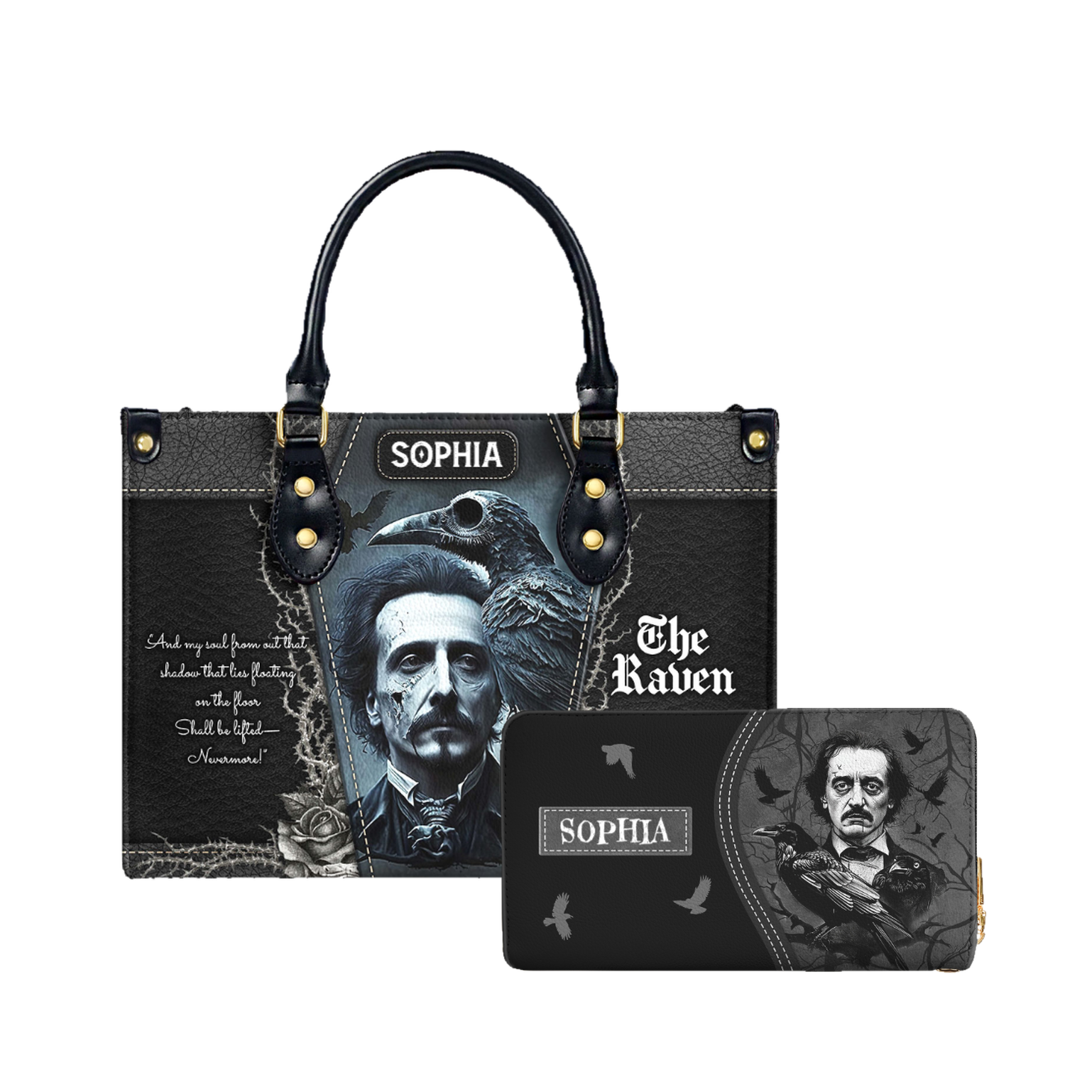 The Raven Edgar Allan Poe And My Soul From Out That Shadow TTLZ1902001A Leather Bag