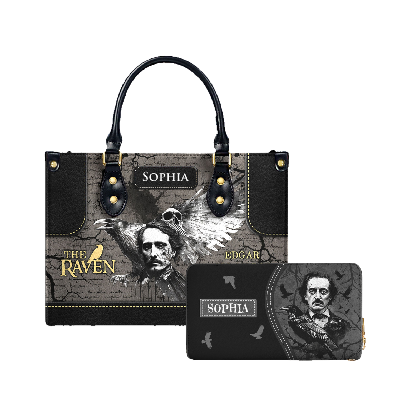 The Raven Edgar Allan Poe Skull Gothic TTLZ2102002A Leather Bag