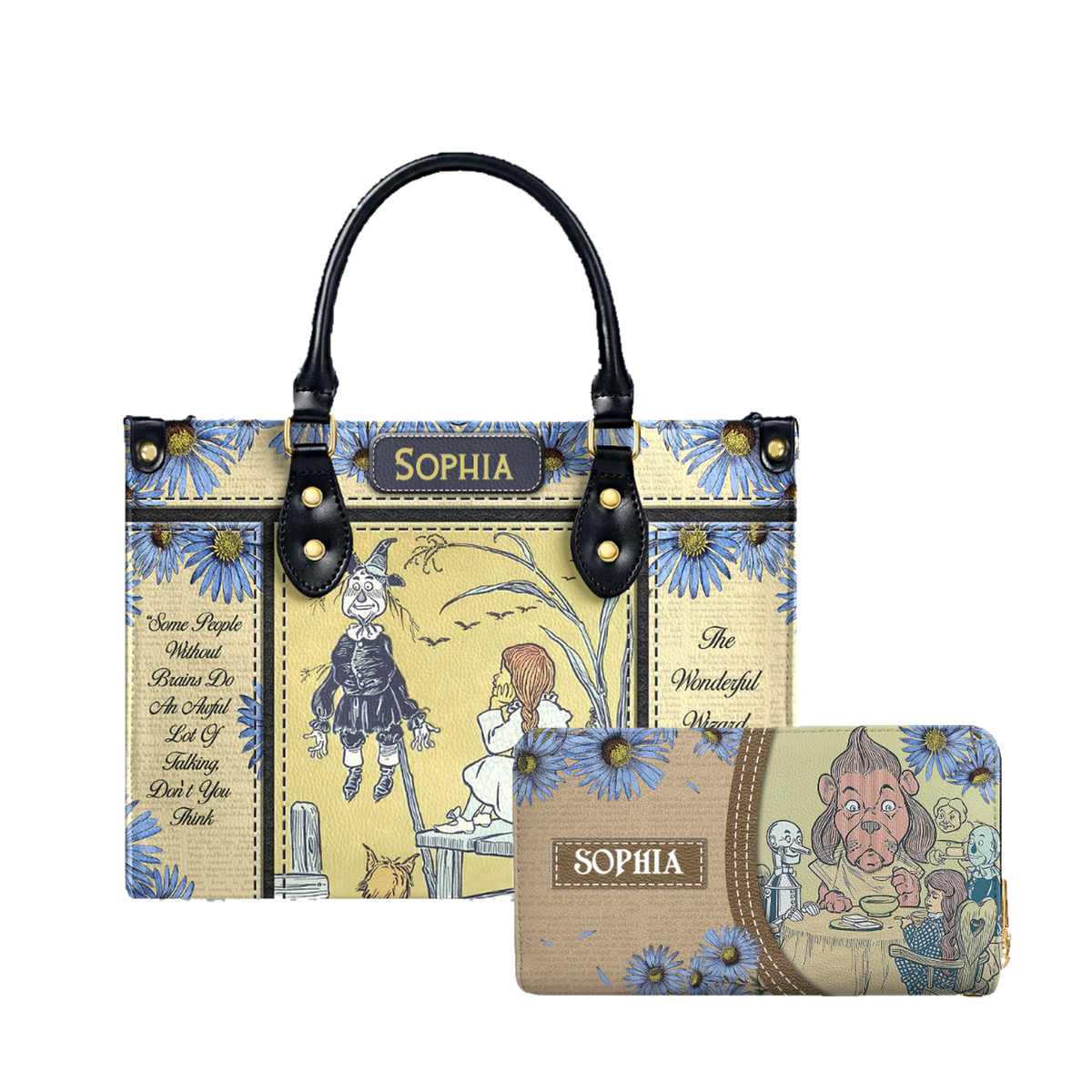 The Wonderful Wizard Of Oz Some People Without Brains Do An Awful Lot Of Talking leather bag and matching zip around wallet