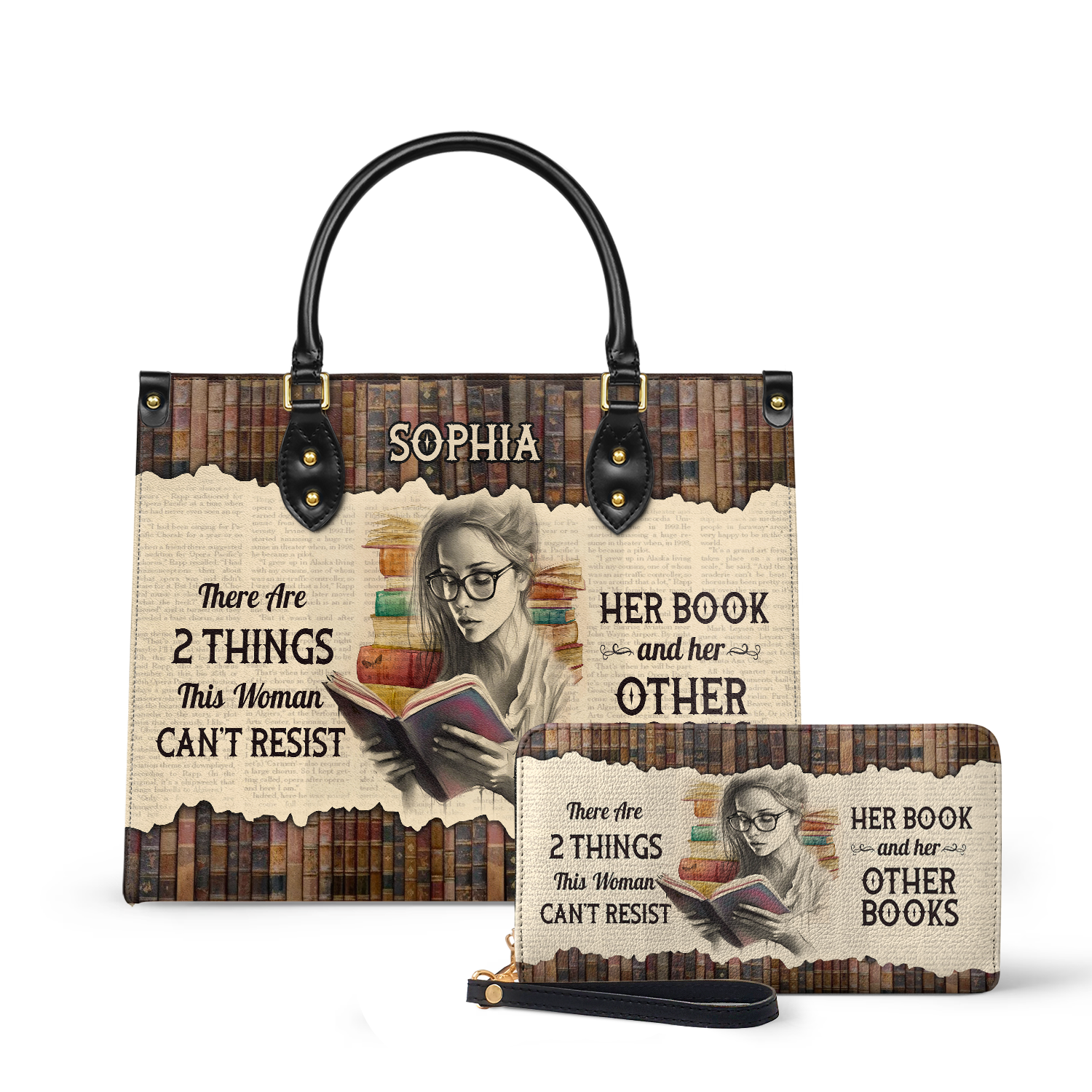 There Are 2 Things This Woman Cant Resist Her Book And Her Other Books NQRZ1802004A Leather Bag