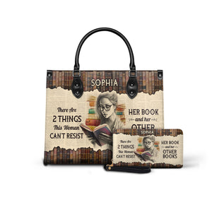 Black Interior -  There Are 2 Things This Woman Cant Resist Her Book And Her Other Books NQRZ1802004A Leather Bag