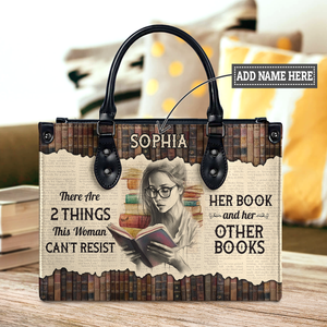 Black Interior -  There Are 2 Things This Woman Cant Resist Her Book And Her Other Books NQRZ1802004A Leather Bag