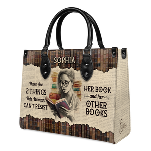 Black Interior -  There Are 2 Things This Woman Cant Resist Her Book And Her Other Books NQRZ1802004A Leather Bag