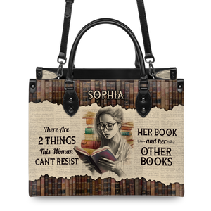Black Interior -  There Are 2 Things This Woman Cant Resist Her Book And Her Other Books NQRZ1802004A Leather Bag