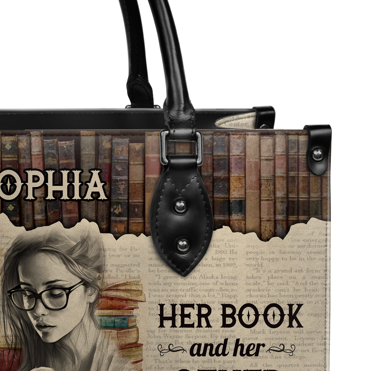 Black Interior -  There Are 2 Things This Woman Cant Resist Her Book And Her Other Books NQRZ1802004A Leather Bag