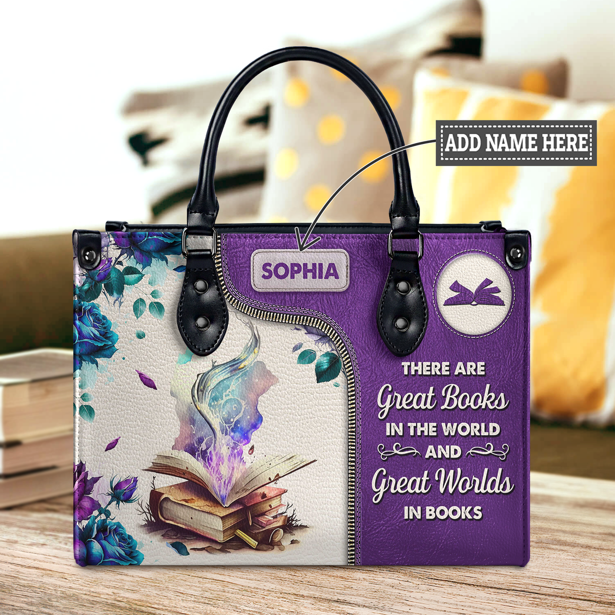 Black Interior -  There Are Great Books In The World And Great Worlds In Books NQAY1702001A Leather Bag