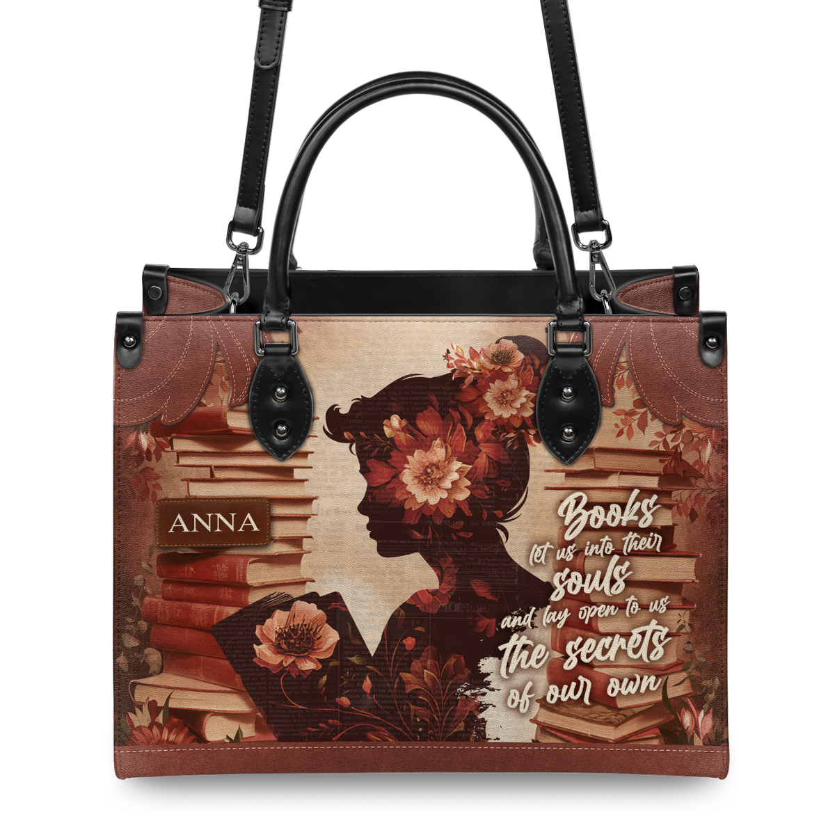 Black Interior -  Custom Quote Vintage Woman HTRZ29078610XL Leather Bag