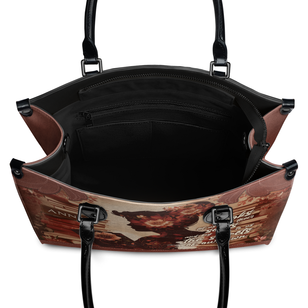 Black Interior -  Custom Quote Vintage Woman HTRZ29078610XL Leather Bag