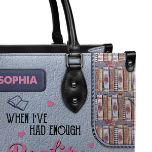 Black Interior -  When I Have Had Enough Reality I Just Open A Book NQAY1702004A Leather Bag