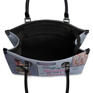 Black Interior -  When I Have Had Enough Reality I Just Open A Book NQAY1702004A Leather Bag