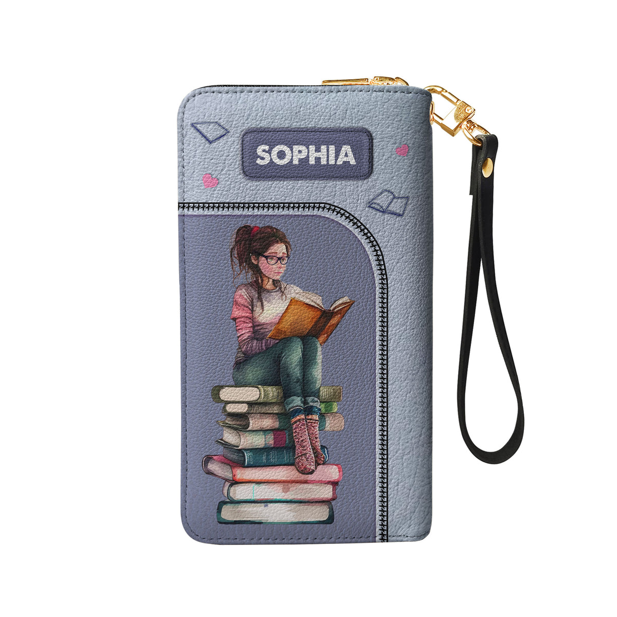 When I Have Had Enough Reality I Just Open A Book HHRZ18096227NF Zip Around Leather Wallet