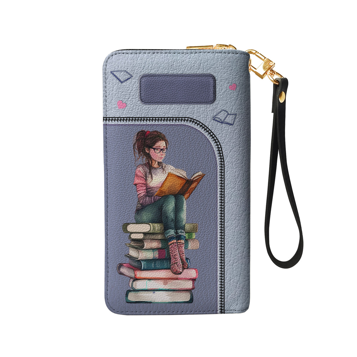 When I Have Had Enough Reality I Just Open A Book HHRZ18096227NF Zip Around Leather Wallet