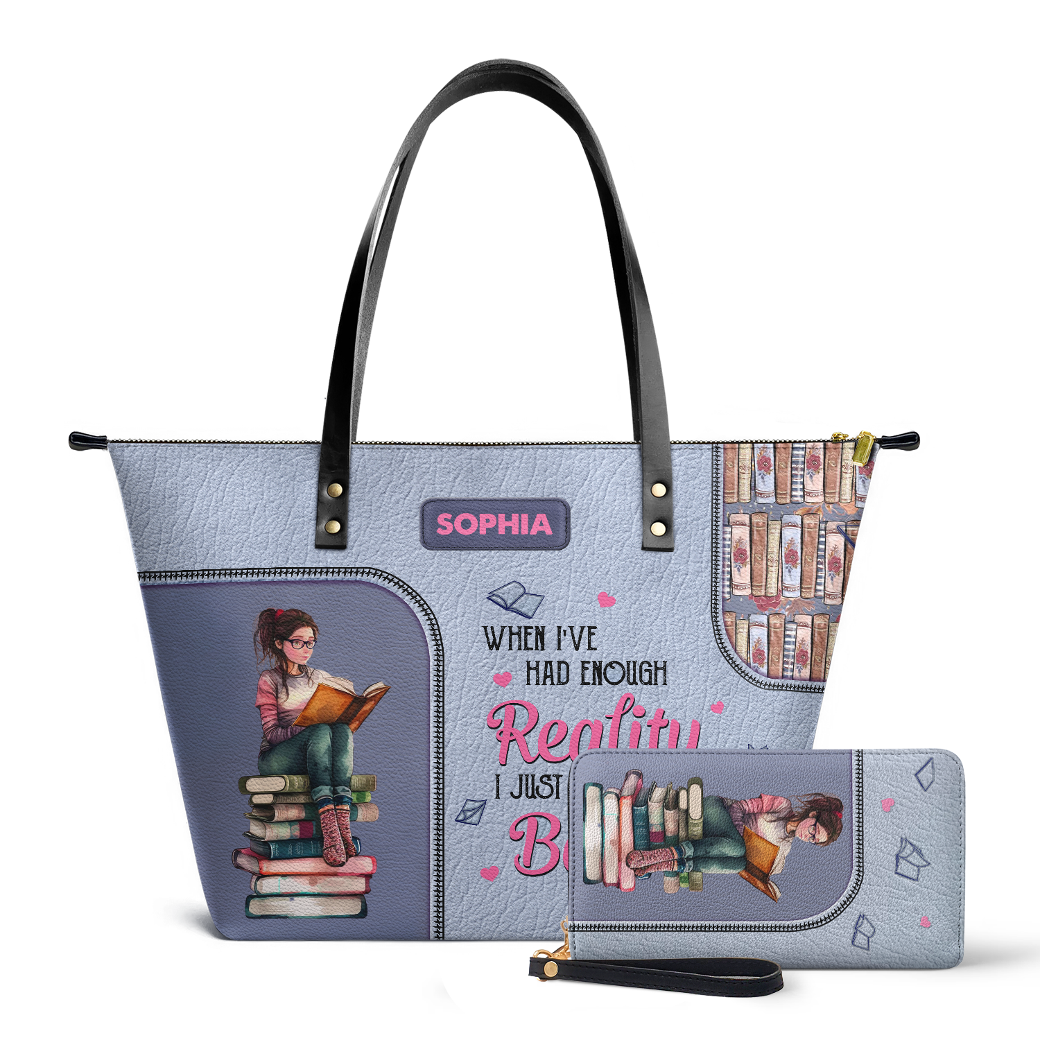 When I Have Had Enough Reality I Just Open A Book TTRZ28109545JN Leather Tote Bag