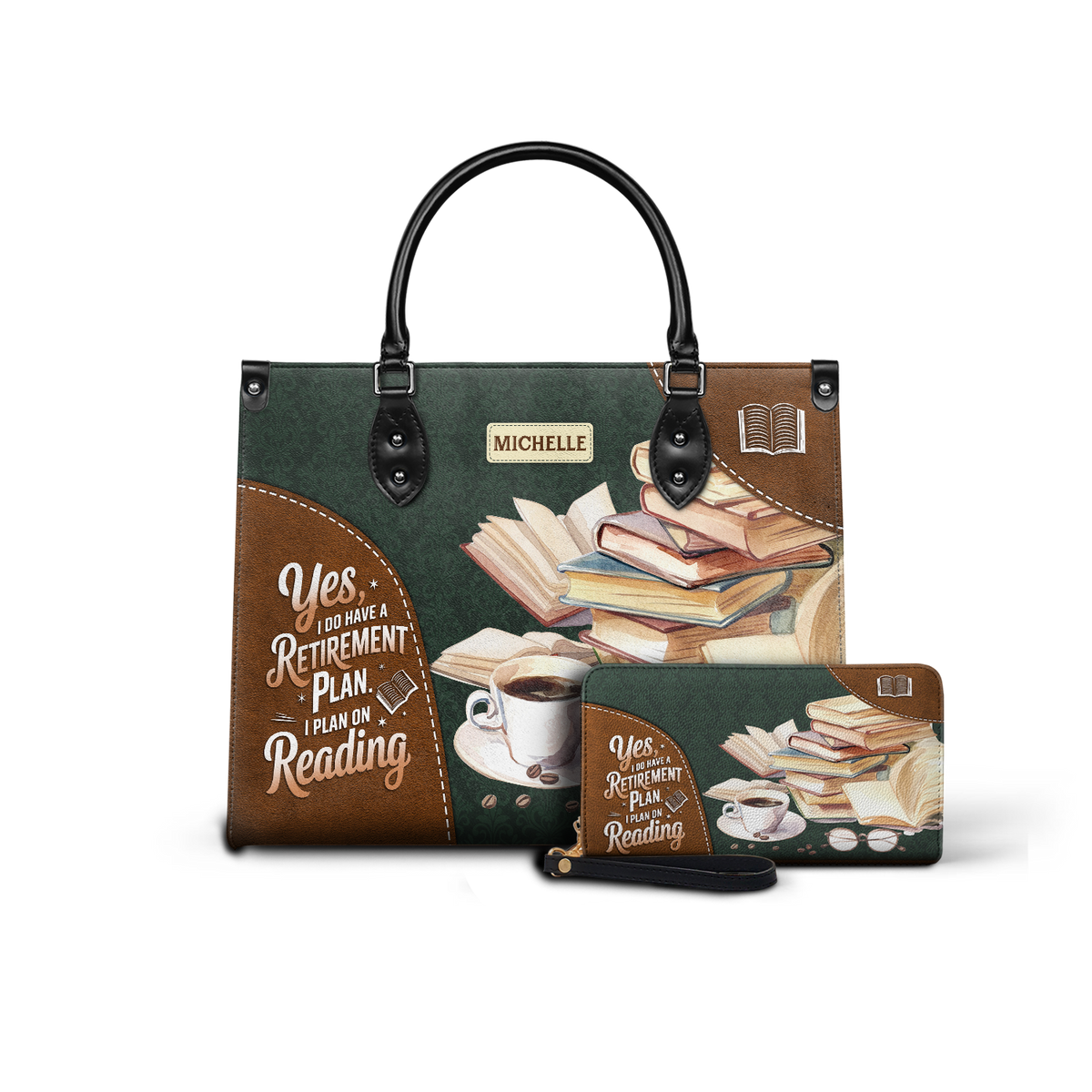 Black Interior -  Yes I Do Have A Retirement Plan I Plan On Reading HHRZ25109911ZQ Leather Bag
