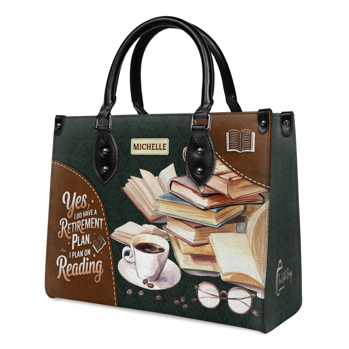Black Interior -  Yes I Do Have A Retirement Plan I Plan On Reading HHRZ25109911ZQ Leather Bag