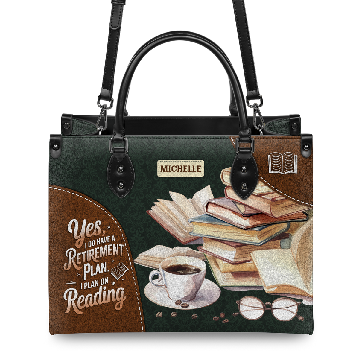 Black Interior -  Yes I Do Have A Retirement Plan I Plan On Reading HHRZ25109911ZQ Leather Bag