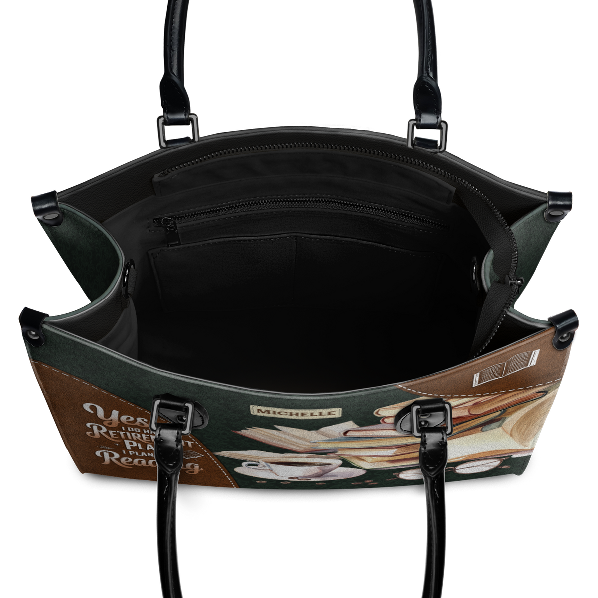 Black Interior -  Yes I Do Have A Retirement Plan I Plan On Reading HHRZ25109911ZQ Leather Bag