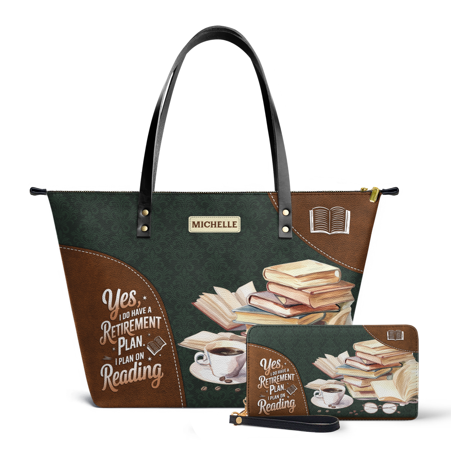 Yes I Do Have A Retirement Plan I Plan On Reading TTRZ28104224VE Leather Tote Bag
