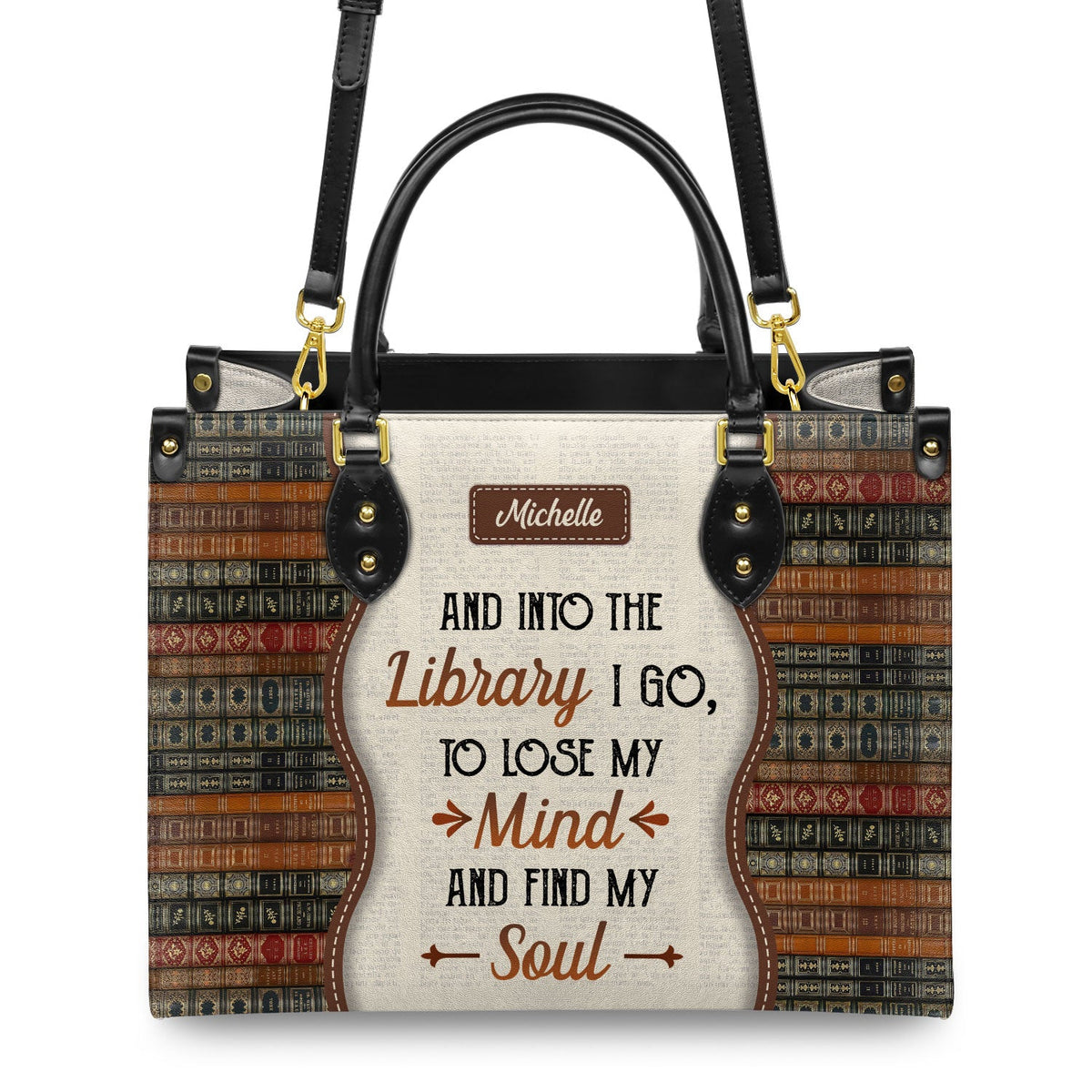 Personalized Library Book Tote Bag