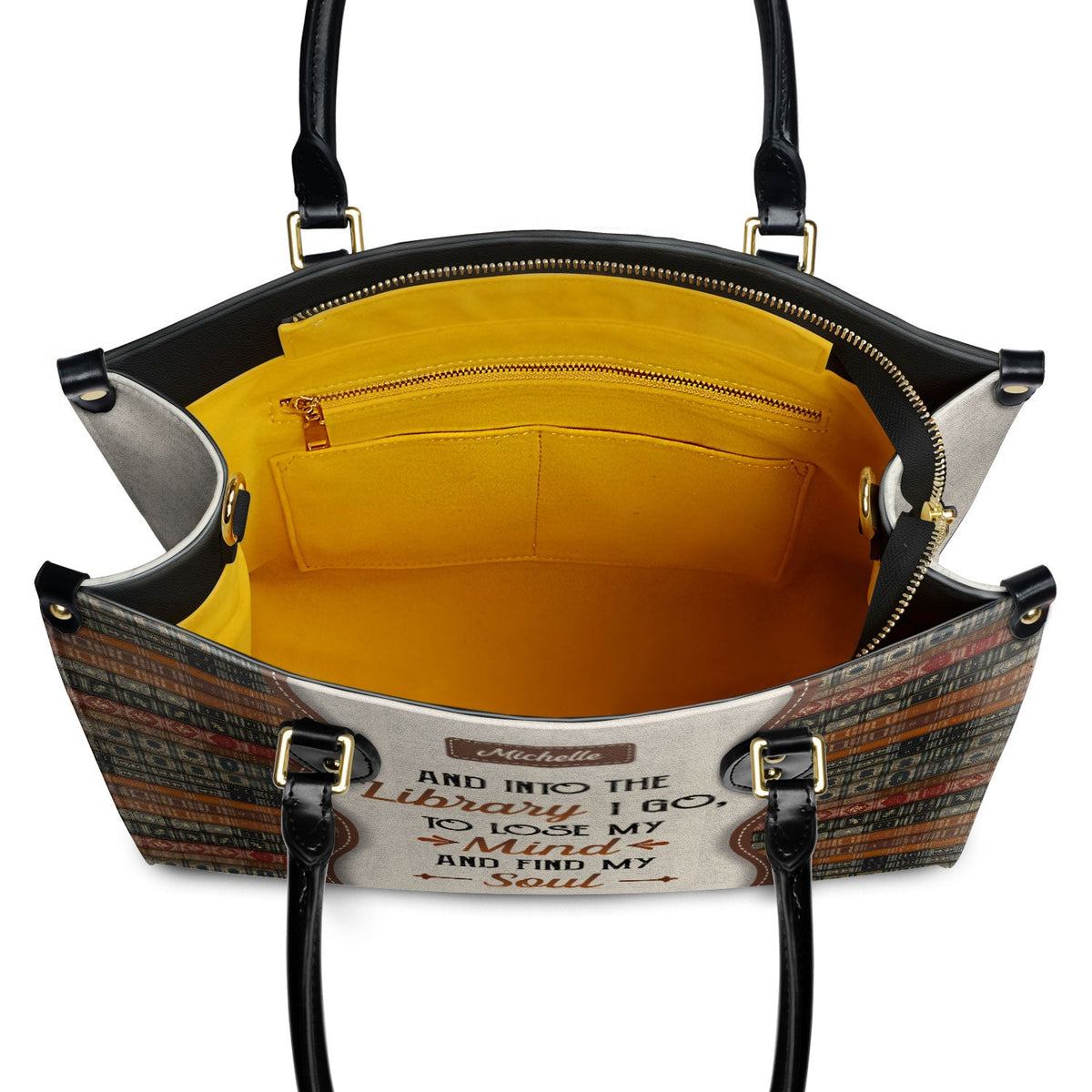 And Into The Library I Go To Lose My Mind And Find My Soul DNRZ1602003A Leather Bag