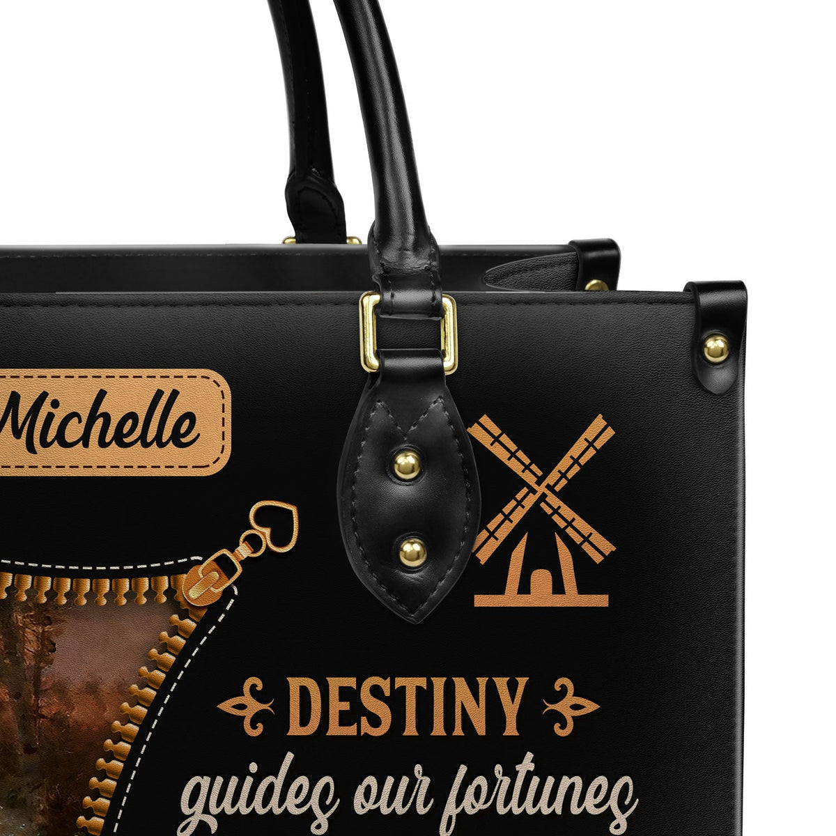 Destiny Guides Our Fortunes More Favorably Than We Could Have Expected DNRZ0903002A Leather Bag