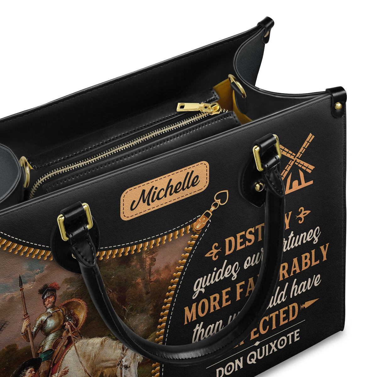 Destiny Guides Our Fortunes More Favorably Than We Could Have Expected DNRZ0903002A Leather Bag