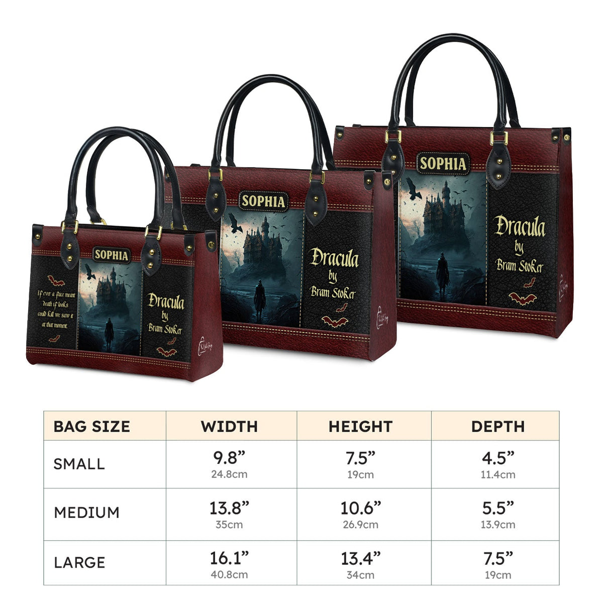 Dracula Bram Stoker A Face Meant Dead TTLZ1902003A Leather Bag