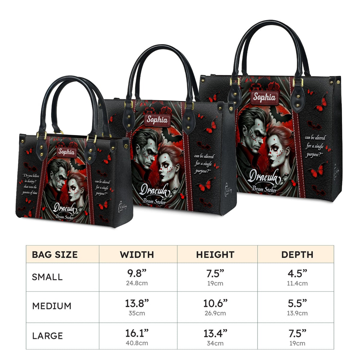 Dracula Bram Stoker Do You Believe In Destiny TTLZ1902004A Leather Bag